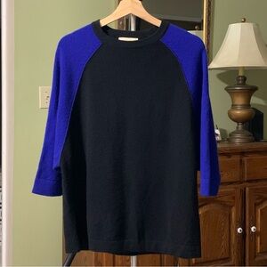 Peck & Peck Cashmere Colorblock Sweater Large Women’s 3/4 Sleeve